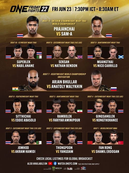Постер: ONE Friday Fights 23: Paedsanlek vs. Kongklai