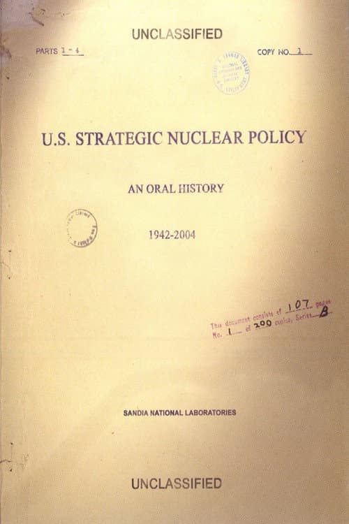 Постер: U.S. Strategic Nuclear Policy