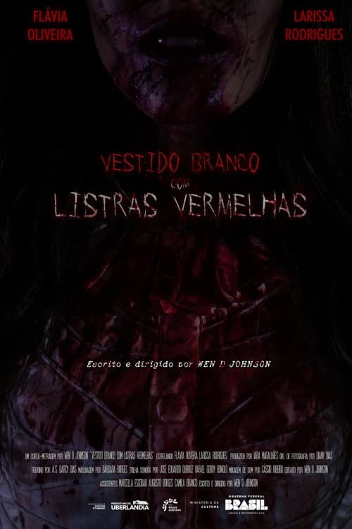 Постер: Vestido Branco com Listras Vermelhas