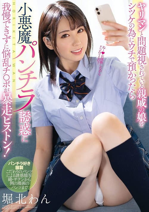 Постер: ヤリマンと問題視されている親戚の娘をシツケの為にウチで預かったら 小悪魔パンチラ誘惑に我慢できずに悩乱チ●ポが暴走ピストン! 堀北わん