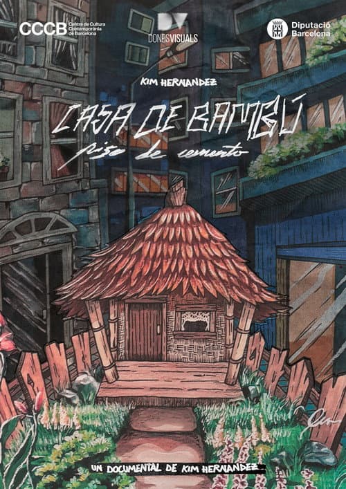 Постер: Casa de bambú, piso de cemento