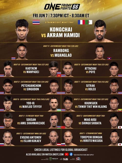 Постер: ONE Friday Fights 66: Kongchai vs. Hamidi