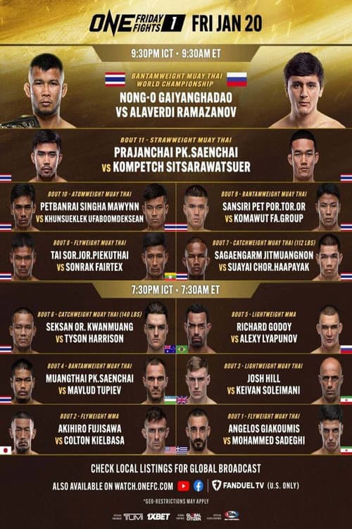 Постер: ONE Friday Fights 1: Nong-O vs. Ramazanov