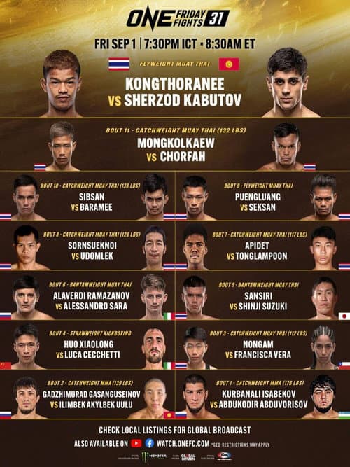Постер: ONE Friday Fights 31: Kongthoranee vs. Kabutov