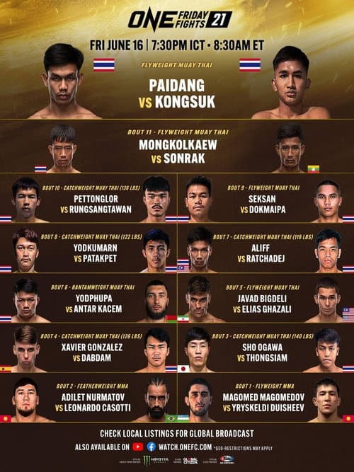 Постер: ONE Friday Fights 21: Paidang vs. Kongsuk