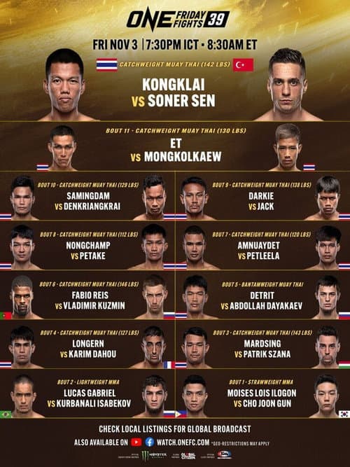 Постер: ONE Friday Fights 39: Kongklai vs. Sen