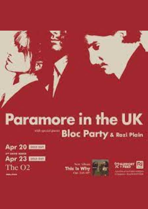 Постер: Paramore 2023 - Live In London At The O2 Arena
