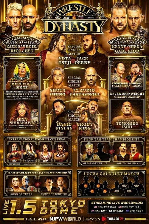 Постер: NJPW x AEW x CMLL x ROH x STARDOM: Wrestle Dynasty