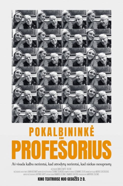 Постер: Pokalbininkė ir profesorius