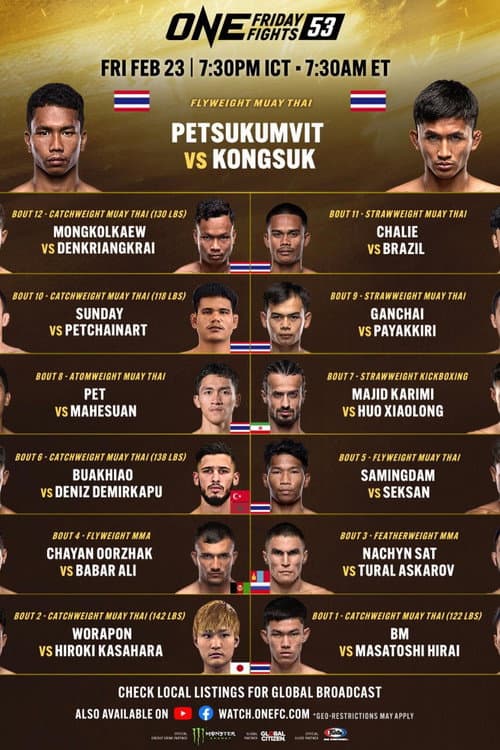 Постер: ONE Friday Fights 53: Phetsukumvit vs. Kongsuk
