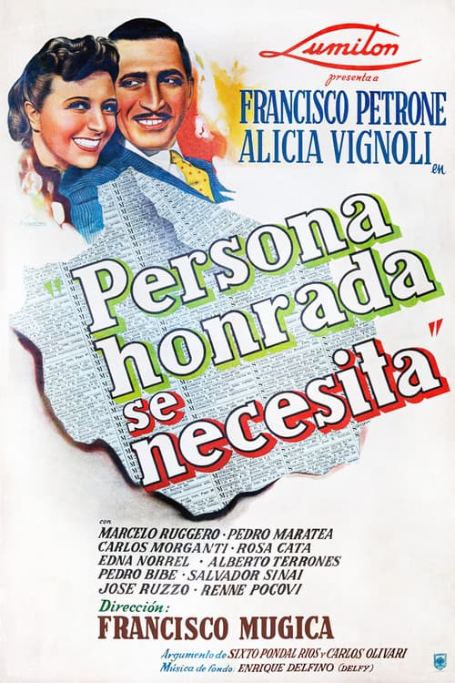 Постер: Persona honrada se necesita