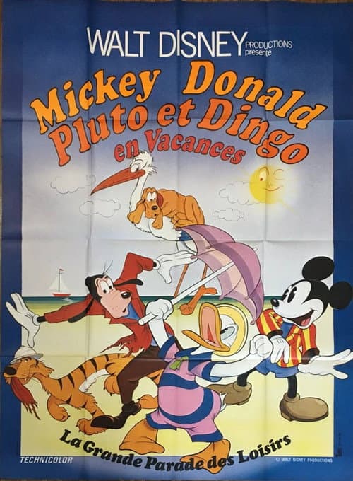 Постер: Mickey, Donald, Pluto et Dingo en vacances