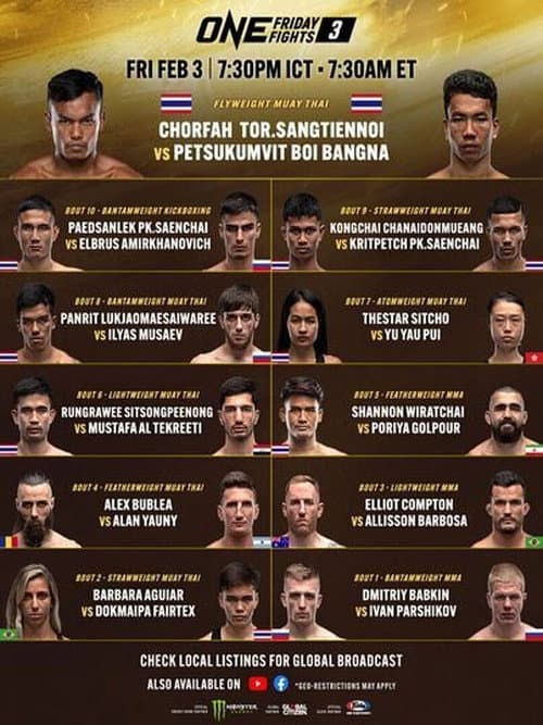 Постер: ONE Friday Fights 3: Chorfah vs. Petsukumvit
