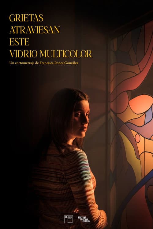 Постер: Grietas atraviesan este vidrio multicolor