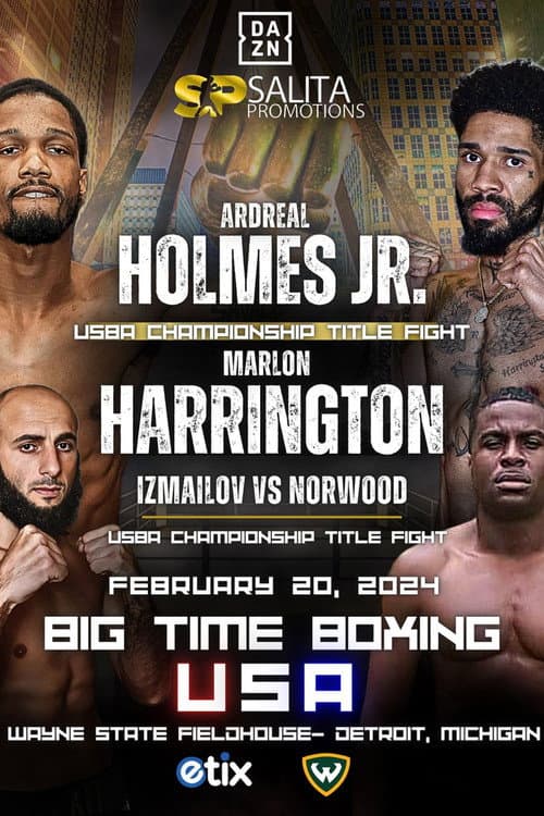 Постер: Ardreal Holmes Jr vs. Marlon Harrington