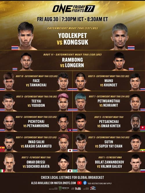Постер: ONE Friday Fights 77: Yodlekpet vs. Kongsuk