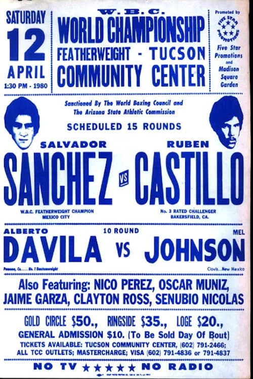 Постер: Salvador Sanchez vs. Ruben Castillo