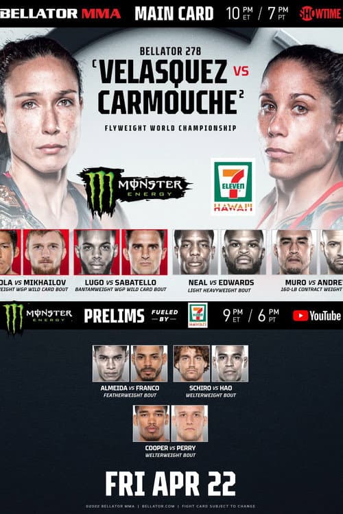 Постер: Bellator 278: Velasquez vs. Carmouche