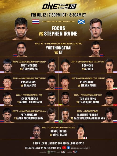 Постер: ONE Friday Fights 70: Focus vs. Irvine