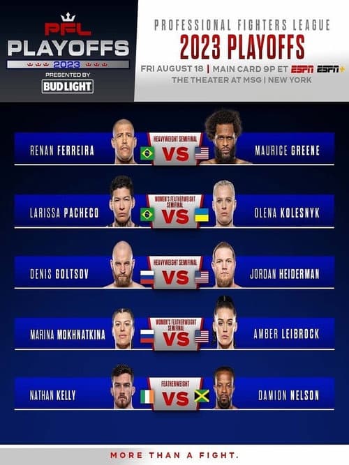 Постер: PFL 2023 #8: Playoffs - Ferreira vs. Greene